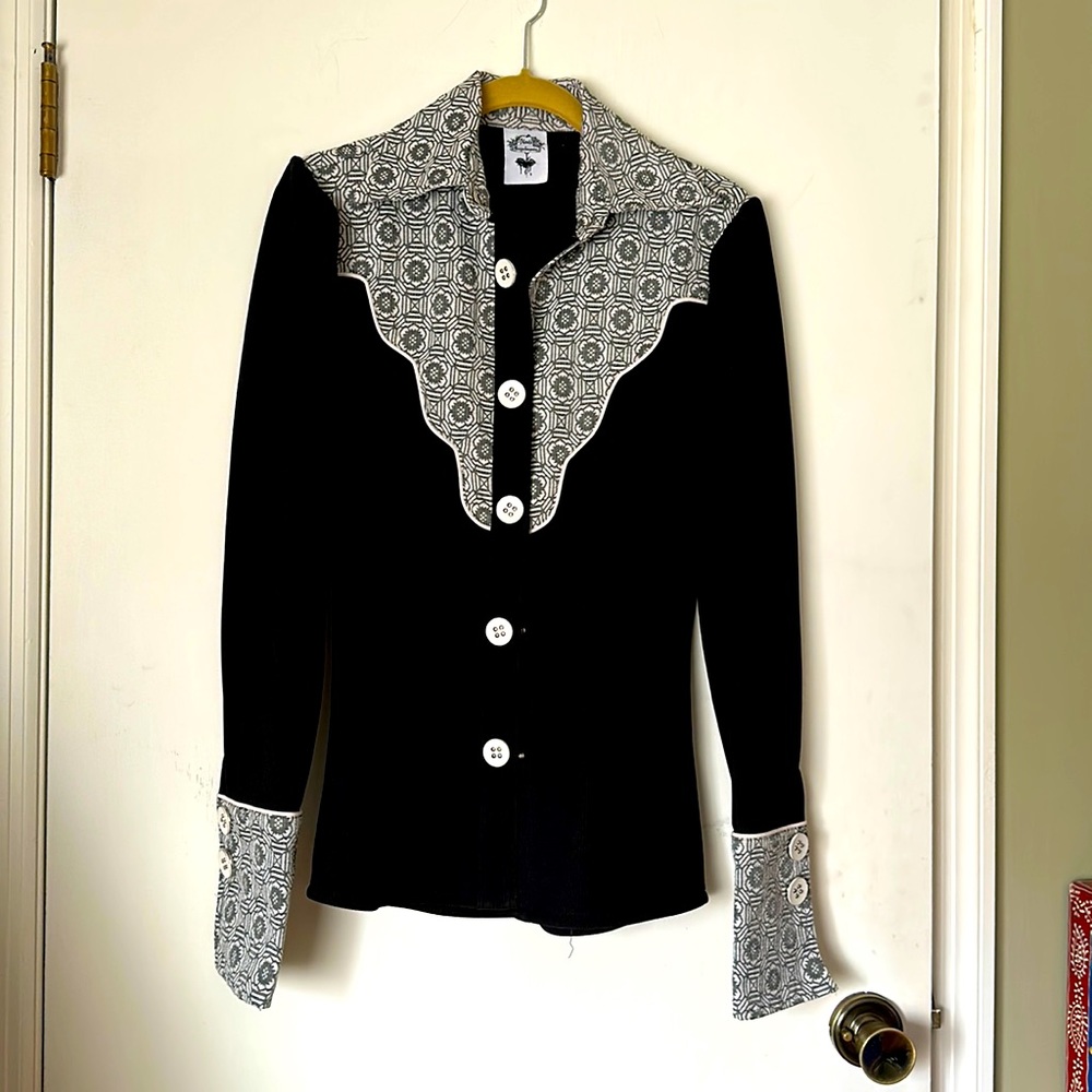 Nuvula black contrast fabric shirt blouse